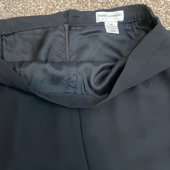 Drapers & Damons -Sz 16 Exquisite Black Crepe Wide-Leg Palazzo Pants Lux Fabric - Picture 6 of 13